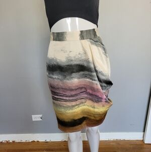 Snob Asymmetrical Watercolor Print Skirt, BNWT, Size 6
